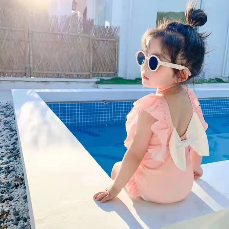 Wholesale Backless Bow Baby Nylon Swimwear